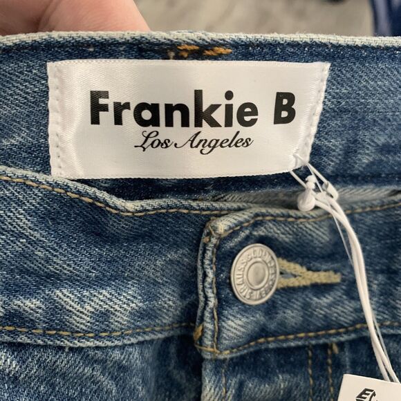 Frankie B Large All Over Studded Jean Straight Button Fly Released Hem 34 $395 - Picture 4 of 13